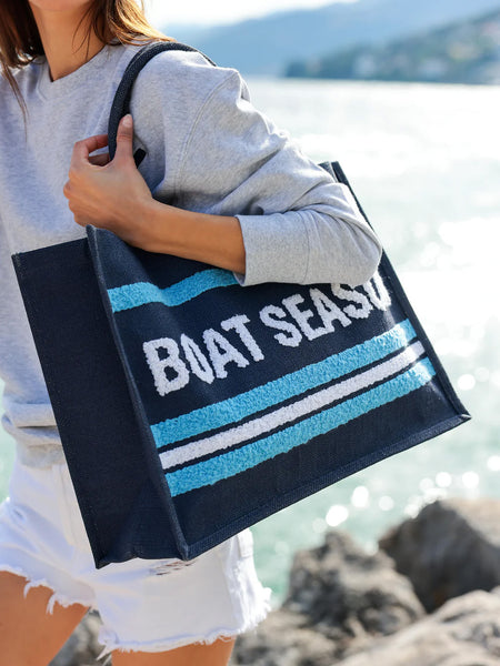 Boat Season Beach Bag, Navy