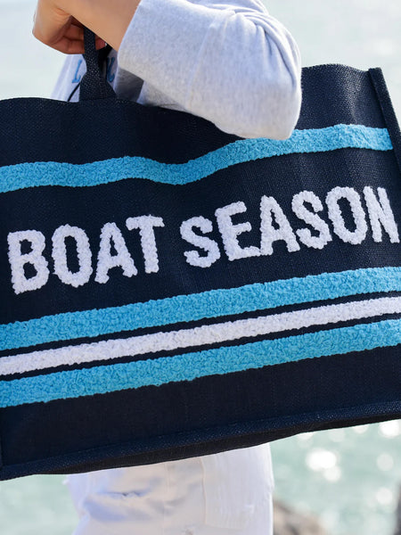 Boat Season Beach Bag, Navy