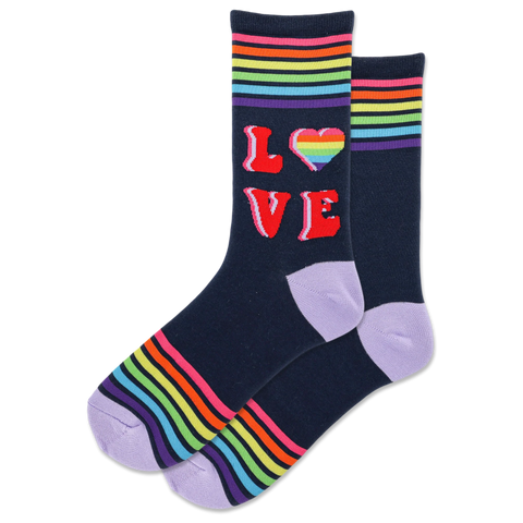 Women's Retro Love Crew Socks