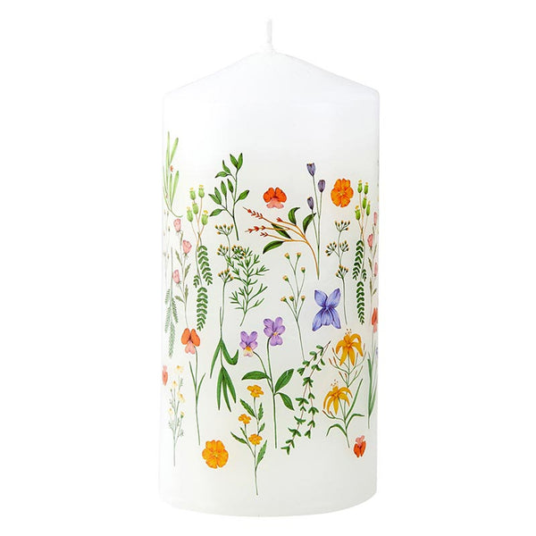 Boho Flowers Pillar Candle