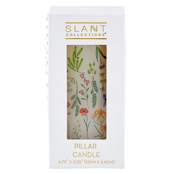 Boho Flowers Pillar Candle