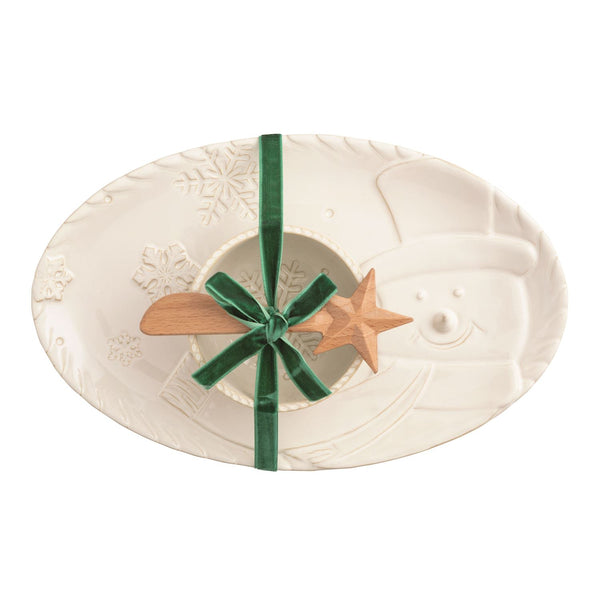 Snowman Tray & Dip Bowl