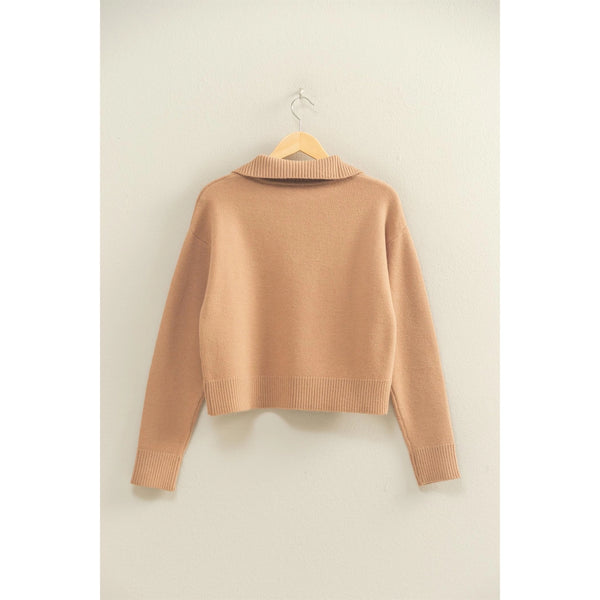 Half Zip Classic Sweater Dark Taupe