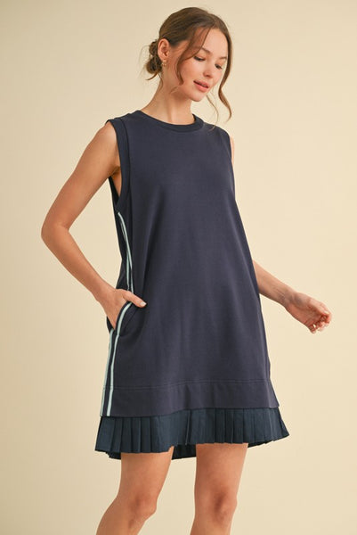 Sporty Sleeveless Dress Navy
