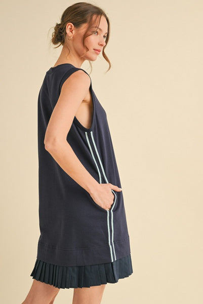 Sporty Sleeveless Dress Navy