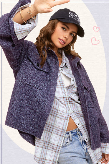 Cozy Fuzzy Jacket Blue