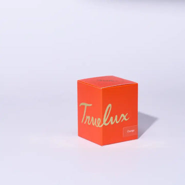 Orange box with 'Truelux' branding on a light gray background