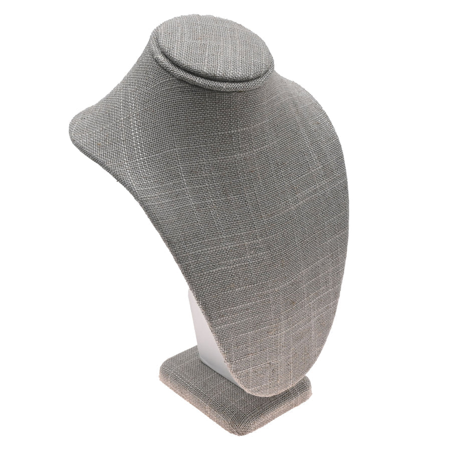 Gray Linen Necklace Bust 7.5"
