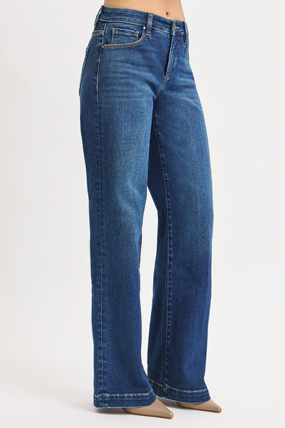 Risen Jeans Tummy Control Mid Rise Wide Leg w/ Iron Press Detail
