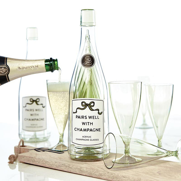Acrylic Champagne Bottle + Glasses