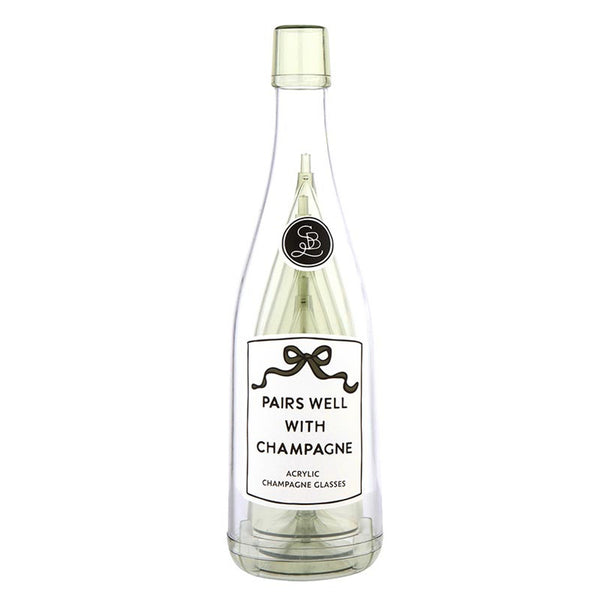 Acrylic Champagne Bottle + Glasses
