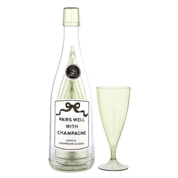 Acrylic Champagne Bottle + Glasses