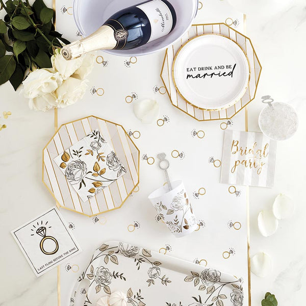 Floral Foil Beverage Napkins