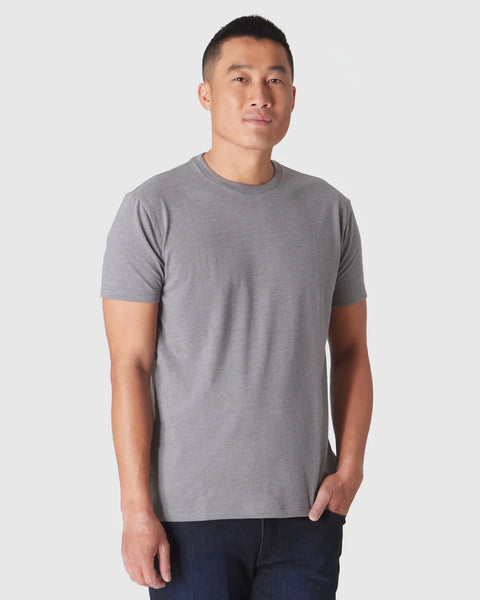 Short Sleeve Crew Neck Tee Heather Graphite