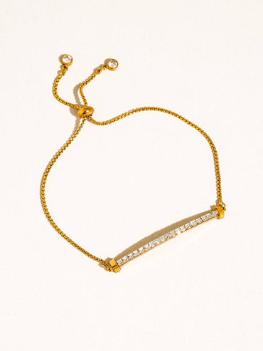 Montessa 18K Gold CZ Bar Bracelet