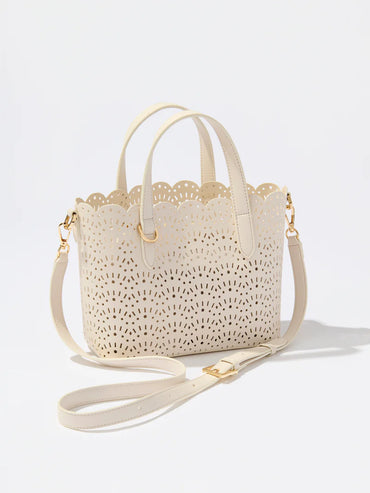 Lola White Mini Tote Bag