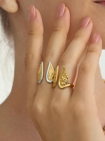 Silvane 18K Gold Angel Wing Ring