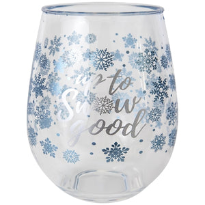 Up To Snow Good Stemless Wine Glasses