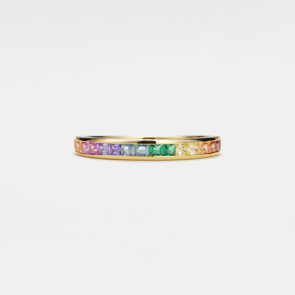 Rainbow Gem Band Ring