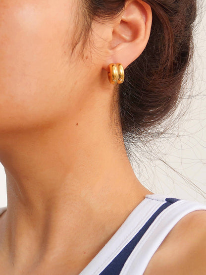 Emma Gold Double C-Hoop Earrings