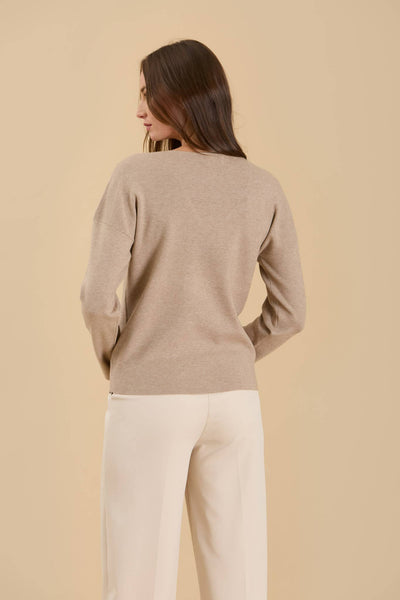 Relaxed Fit V-neck Sweater Mocha