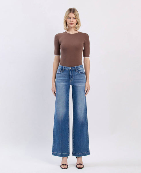 Flying Monkey High Rise Trouser Hem Jeans F5990