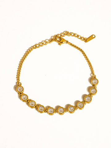 Ambrosia Gold Crystal Chain Bracelet
