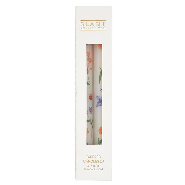 Boho Flowers Tapered Candles Set of 2