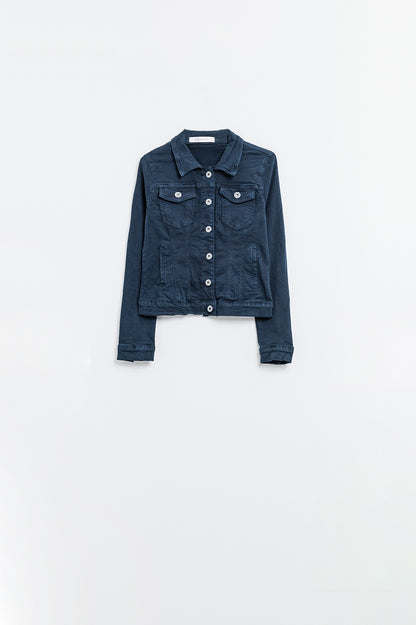 Navy Stretch Denim Jacket