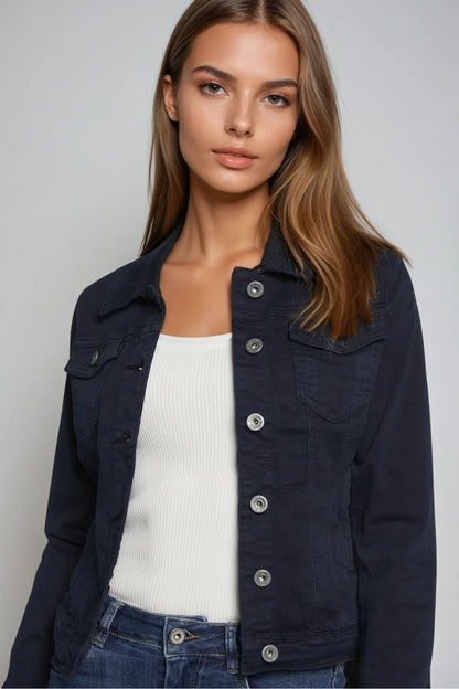Navy Stretch Denim Jacket