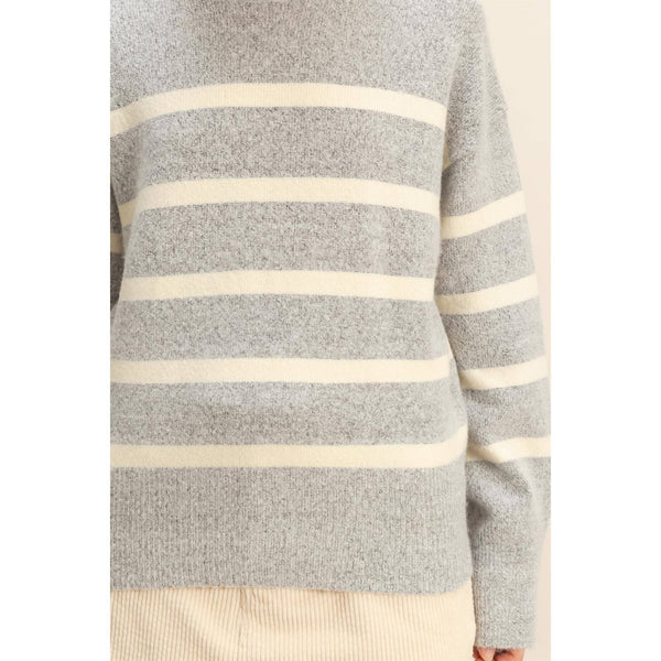 Dream State Striped Sweater Heather Gray