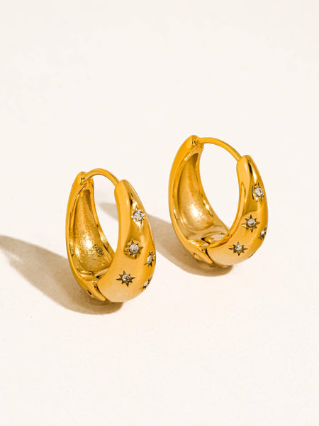 Solira 18K Gold Star Hoop Earrings