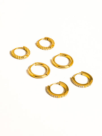 Claude Sparkling Gold Hoop Earrings