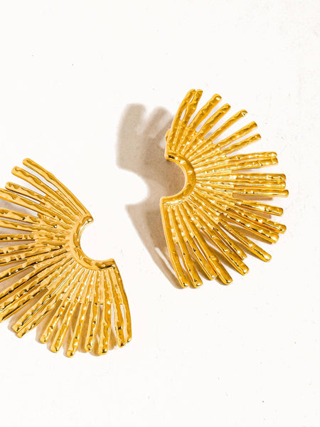 Bisous Gold Sunburst Earring