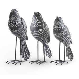 Black & White Metal Leg Birds