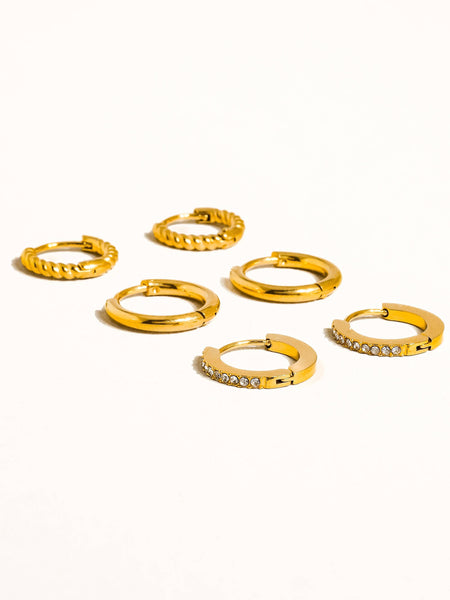 Claude Sparkling Gold Hoop Earrings
