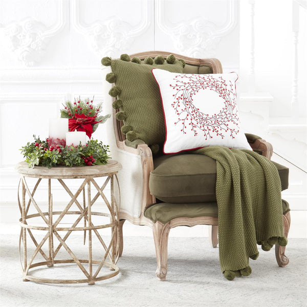Sage Green Moss Stitch Knit Pillow