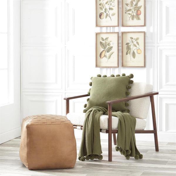 Sage Green Moss Stitch Knit Pillow