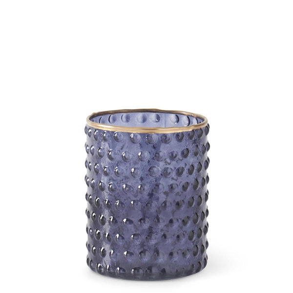 Blue Dot Embossed Glass Vases