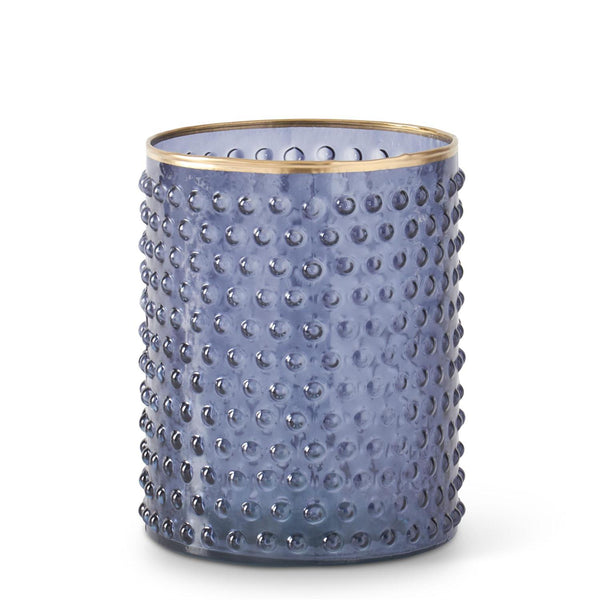 Blue Dot Embossed Glass Vases