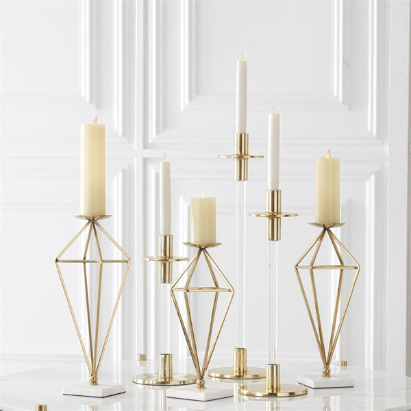 Gold Geometric Candle Holders