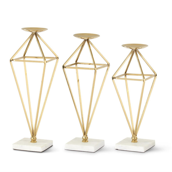 Gold Geometric Candle Holders