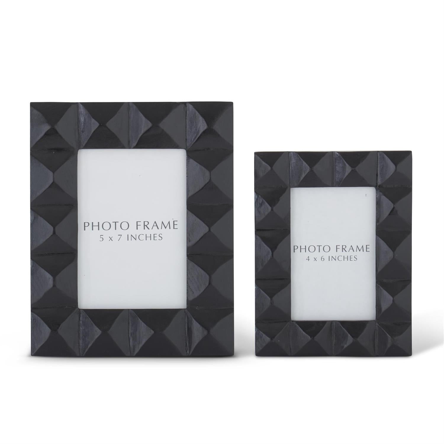Black Wood Diamond Cut Photo Frame