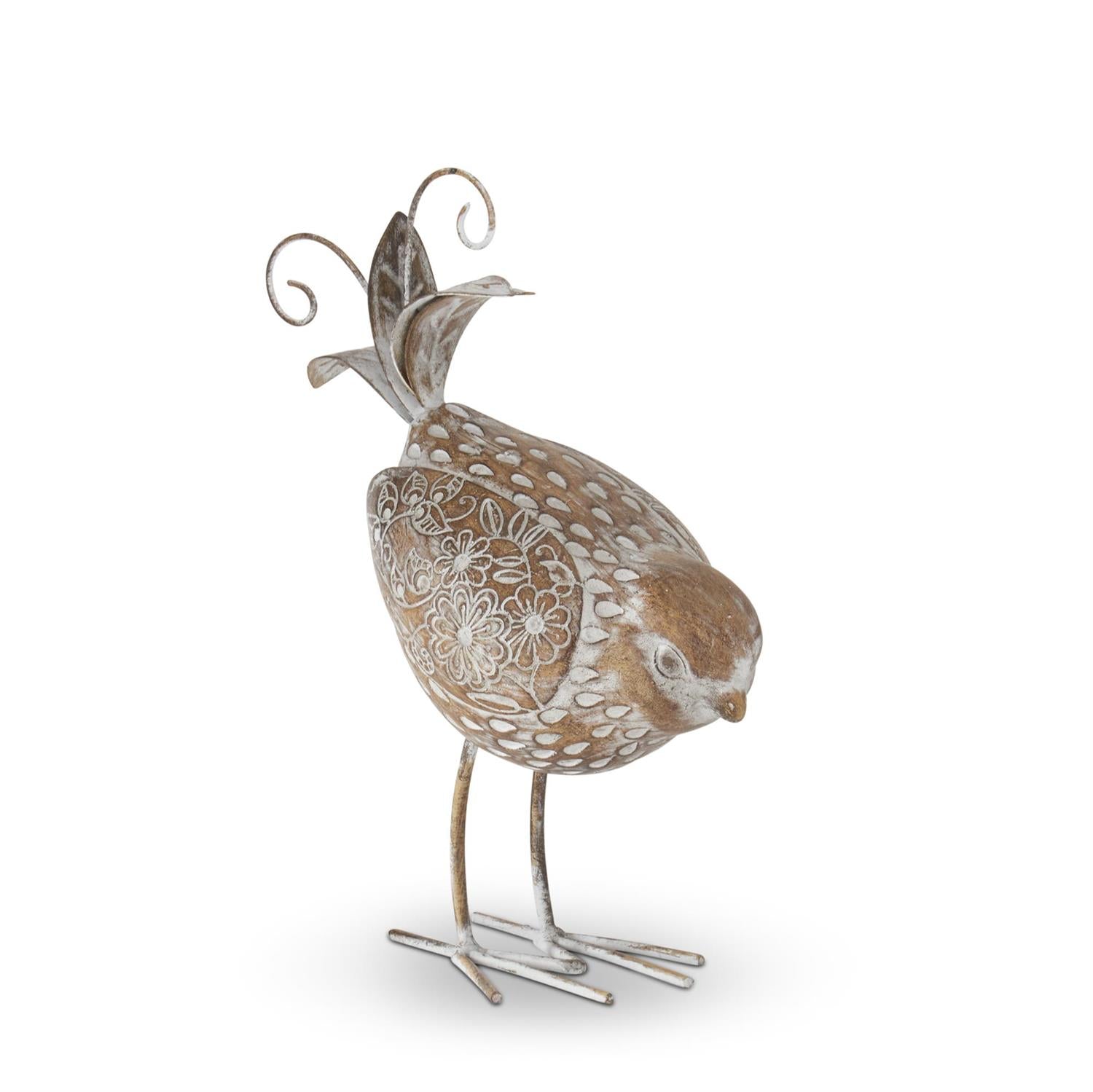 Resin & Metal Floral Wing Birds