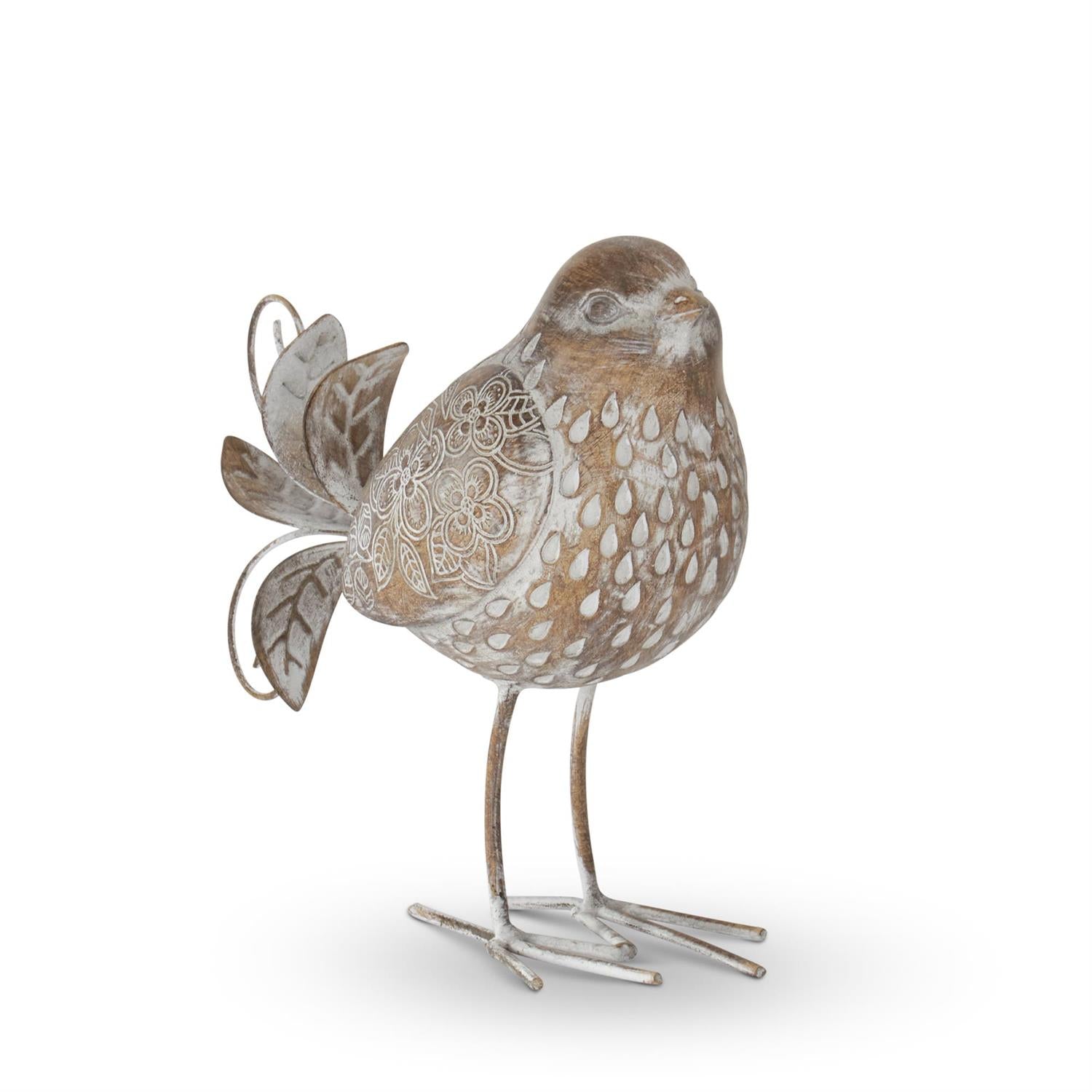 Resin & Metal Floral Wing Birds