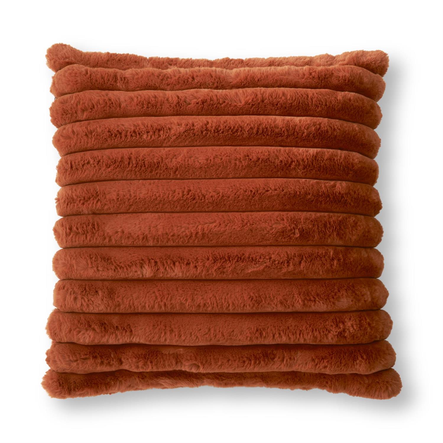 Dark Orange Faux Fur Pillow