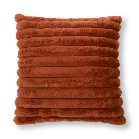 Dark Orange Faux Fur Pillow