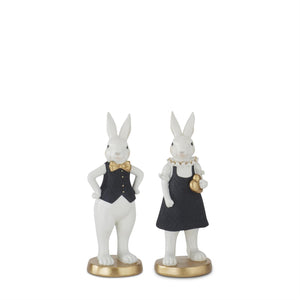 Black & Gold Resin Easter Bunny 8"