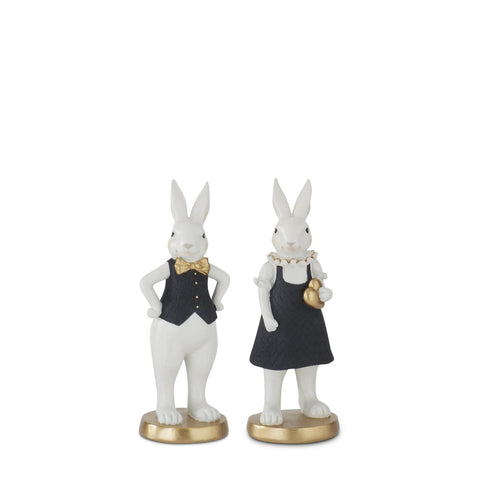 Black & Gold Resin Easter Bunny 8"