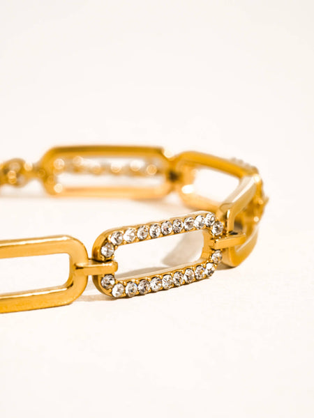 Évasion Gold Rhinestone Chain Bracelet